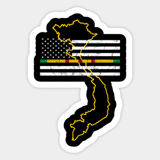 Vietnam Veteran Thin Line American Flag Pride Sticker